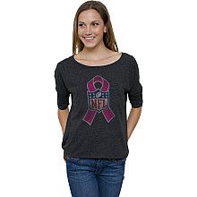 Womens Junk Food NFL Shield Breast Cancer Awareness T Shirt    