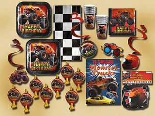 Monster Truck Birthday Party Supplies on Monster Trucks Birthday Party Set Supplies