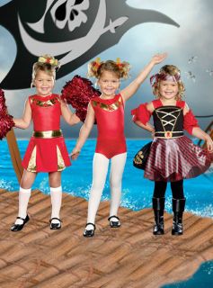   Girl Halloween Party Kids Combo Costume Stunning Cheerleader Pirate