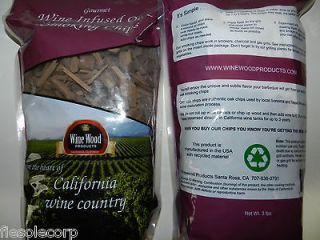Gourmet Wine Infused Oak Smoking Chips 3 lbs bag, wood chips for 