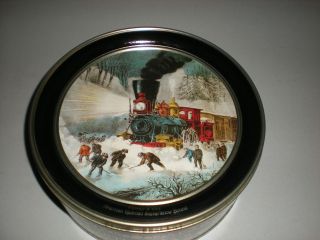 Schwans Limited Holiday Ed.1996 Currier & Ives 10 Dia. Christmas Tin 
