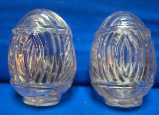 PAIR OF VINTAGE PRESSED GLASS BIRD FEEDERS For your Bird cage