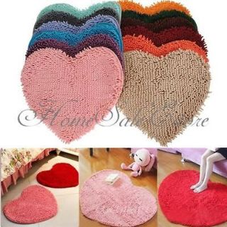   Bedroom Doormat Heart Love Carpet Fluffy Chenille Rug Mat Pad Cushion