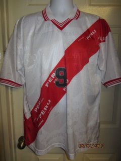 Large XL Peru Soccer Football Team Jersey Shirt #9 2003 World Cup 