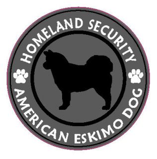 HOMELAND SECURITY AMERICAN ESKIMO DOG 5 GUARD DOG SILHOUETTE GREY 