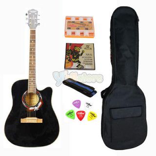 New 41 Inch Adult Size Cutaway Acoustic Guitar + Accessories