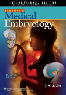 Langmans Medical Embryology by Thomas W. Sadler 2009, Paperback 