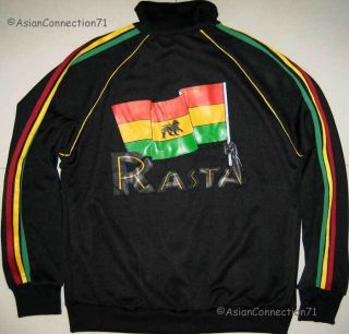 RASTA FLAG New Lion of Judah Roots Retro Irie Dub REGGAE Track Jacket 