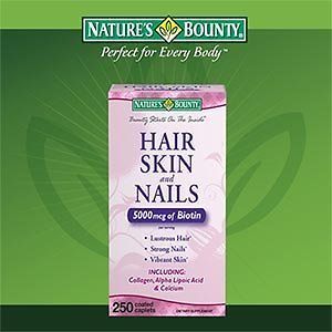 NEW Natures Bounty Hair Skin and Nails 5000 mcg of Bio