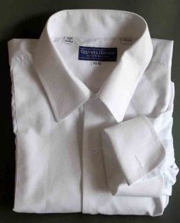 MENS GIEVES AND HAWKES FORMALCLASSIC WHITE COTTON BIB FRONT DRESS 