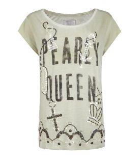 Graphic T shirt  Embellished Pearly Queen Crown T Shirt  AllSaints