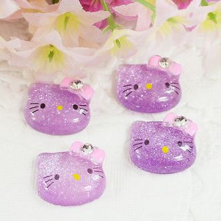  Glitter Hello Kitty Cats Flat back appliques/Cabochon/Buttons T71