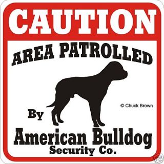 American Bulldog Caution Sign Many More Pet Breed Avail