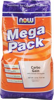 Buy NOW Foods   Carbo Gain 100% Complex Carbohydrate Mega Pack   12 