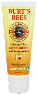 Burts Bees   Sunscreen Chemical Free with Hemp Seed Oil 30 SPF   3 oz 
