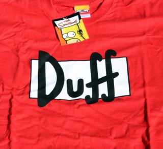 Simpsons Duff Beer Tshirt Red Size Medium OR Small Free P&P Authentic