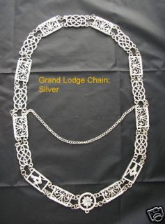 Silver Grand Lodge Chain Collar Masonic Freemasonry Jewel Fraternal 