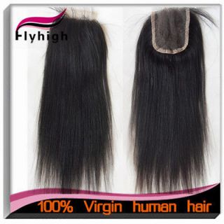   Virgin Natural Straight Remy Silky Human Hair Lace Top Closure 8 24