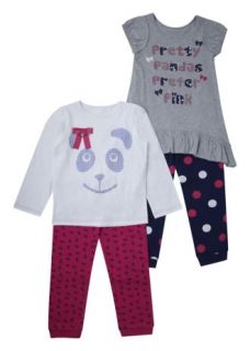 Matalan   Pack Of 2 Panda Pyjama Set