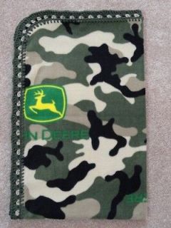 CRIB BLANKET AND/OR PILLOW COVER   JOHN DEERE GREEN AND BLACK CAMO AND 