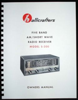 Hallicrafters S 200 5 Band AM Shortwave Radio Receiver Manual