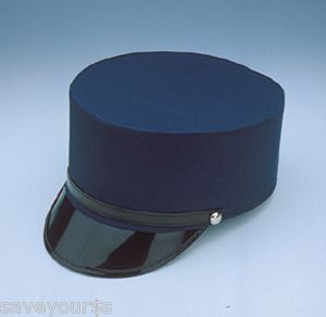 NEW ADULT NAVY BLUE TRAIN CONDUCTOR OFFICER HAT CAP M