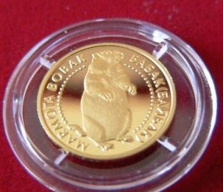 Ukraine 2 Hryvni, 2007, Groundhog   1/25 Oz .9999 pure gold coin 