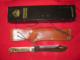 Vintage Puma 6375 White Hunter Hand Made Knife & Sheath Germany 1997