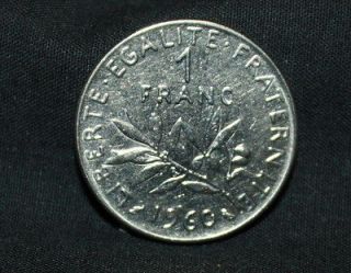 1960 REPUBLIQUE FRANCAISE 1 FRANC FRENCH COIN