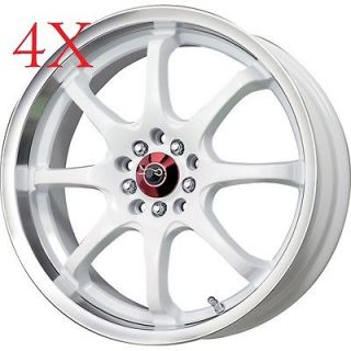 Drag Wheels DR 55 18x7 5x100 5x114.3 et40 White W/Polish Lip Rims neon 