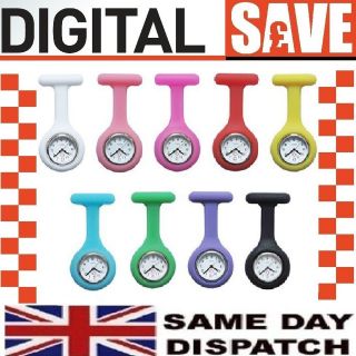 Fashion Silicone Nurses Brooch Tunic Fob Watch New With FREE BATTERY
