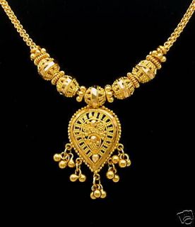 Amazing 22k Solid Gold Necklace Handcrafted 16.5  L 16.7 grams