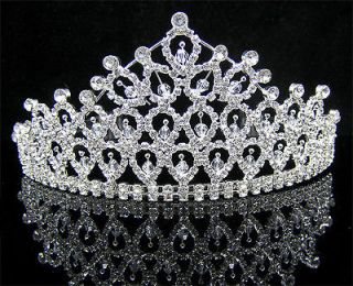 Wedding/Bridal crystal veil tiara crown headband CR182
