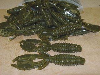   Green Pumpkin Bass Plastics Creature Bait 50 count bag plastic worm