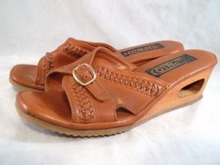 VINTAGE 1970s RAPALLO ~ Leather Wedge Sandals ~ Womens Sz. 6.5M