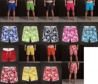   2012 Hollister Swim Trunks Board Shorts Malibu Hermosa Solid Floral