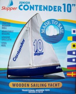 BN 10 Skipper Wooden CONTENDER Pond Yacht Sailing Boat Wood Toy