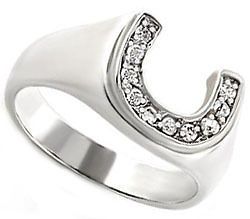 Horse Shoe Ladies .925 Sterling Silver Ring New