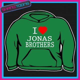 LOVE HEART JONAS BROTHERS HOODIE ALL SIZES & COLOURS