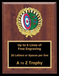 ARCHERY PLAQUE 7 x 9 BOW HUNTING TROPHIES BOW & ARROW TROPHY AND 