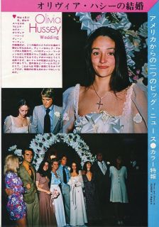 OLIVIA HUSSEY Wedding 1971 JPN PICTURE CLIPPING 8x11 #MB/T