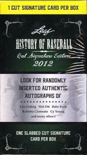2012 Leaf History of Baseball Cut Signature Edition  Factory Sealed