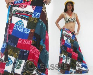 Skirt SDB125 Patchwork Wrap Around Long Sarong Rayon Beach Sun Women 