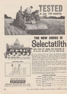 Vintage 1965 HOWARD ROTAVATOR SERIES III SELECTATILTH TRACTORS 