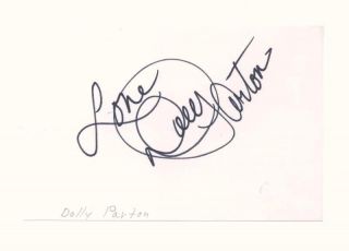 Dolly Parton Hand Signed Autographed Index Card