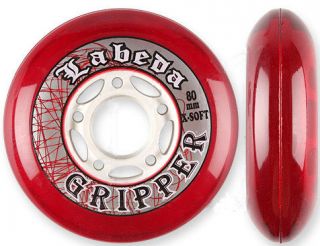 New! 4 Labeda Gripper X Soft Inline Wheels   Red