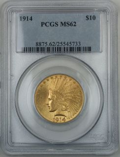 1914 $10 Indian Gold Coin, PCGS MS 62