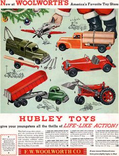 Hubley Toys WOOLWORTH Navy Fighter TRACTOR LOADER Dump Truck 1954 