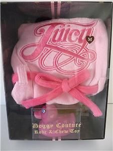 juicy couture pink doggy clothes robe toy in box m