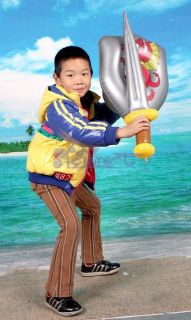 Kid Dress up Costume Inflatable Knight Sword Shield Set Dragon Crest 
